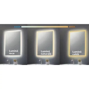 Oglinda cu iluminare si dezaburire Fluminia Ando-R60 60 cm - Img 2