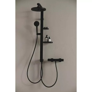 Palarie de dus rotunda din aluminiu Ideal Standard Alu+ negru mat 2 functii - Img 3