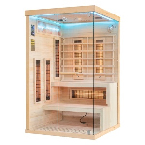 Sauna uscata cu infrarosu si terapie cromatica pentru 2 persoane EP2RS stanga 120 x 120 cm - Img 5