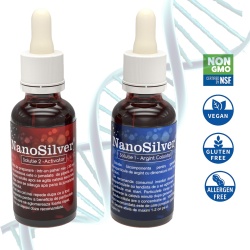 Set 2 Sticlute de Argint Coloidal Bicomponent pentru 60 de Portii, NanoSilver Imun 110 PPM cu particule nano, 2x50 ml - Img 4