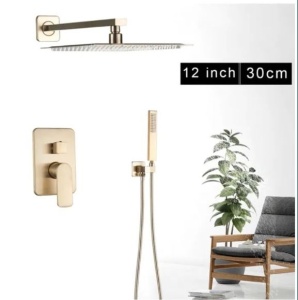 Set baterie PRO6 incastrata in perete cu doua functii, Gold Mat