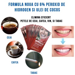 Set Benzi pentru albirea dintilor, fara peroxid cu ulei de cocos, NeoSimply, 14 plicuri, 65 g - Img 6