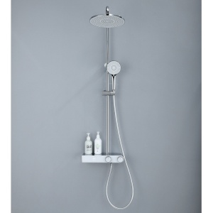 Set de dus F12A Design Modern, Cu Efect de Ploaie si Afisaj LCD, Culoare Crom - Img 2