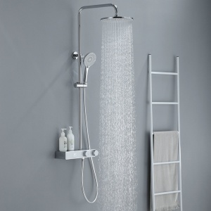 Set de dus F12A Design Modern, Cu Efect de Ploaie si Afisaj LCD, Culoare Crom - Img 12