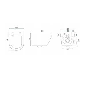 Set Vas WC Suspendat Rea Carlo+Rama instalare Alcadrin+Capac Soft-Close+Clapeta Thin Auriu - Img 5