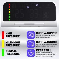 Tensiometru Fara Fir SeveShop pentru Uz Casnic, Reincarcabil, Usor de Utilizat, Cu Aplicatie Gratuita pentru iOS/Android, Apple Health si Google Fit, Monitorizare Tensiune Arteriala Precisa cu Display LED, Design Ergonomic si Elegant, Alb Lucios - Img 4