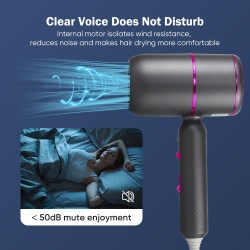 Uscator de Par Ionic Profesional SeveShop 1800W, Tehnologie cu Ioni Negativi pentru Protectie si Stralucire, 3 Trepte de Viteza si Temperaturi Reglabile, Motor Puternic si Silentios, Design Elegant si Ergonomic, Silver - Img 7