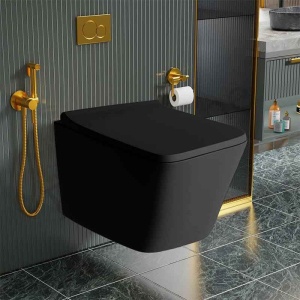 Vas WC suspendat rimless protect cu capac soft close Spectrum Lima 34 x 48.5 cm negru mat - Img 4