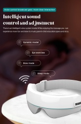 Aparat de Masaj pentru Ochi SeveShop, 16 Puncte de Masaj, 3 Intensitati, Muzica Ambientala si Bluetooth, Compresie Termica si Presopunctura, Perne de Aer si Vibratii, Reincarcabil USB, Banda Reglabila, Relaxare si Stimulare Vizuala, Alb Lucios - Img 3