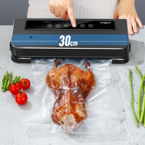 Aparat de Vidat si Sigilat Alimente SeveShop, 110W, Bara de Lipire 30 cm, 10 Pungi Incluse, Functie Vidare Umeda/Uscata, Sigilare Dubla, Vidare Caserole si Muraturi, Rola de 3m, 12L/min, Design Eficient pentru Conservare, Negru/Argintiu - Img 4