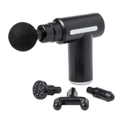 Aparat pentru Masaj Profesional Tip Pistol SeveShop, 4 Capete Interchangeabile, 6 Trepte de Viteza, Motor Silentios, 3200 Percutii, Baterie 1800mAh, Masaj Profund pentru Spate, Umeri, Picioare, Coapse, Abdomen, Design Ergonomic, Negru-Gri