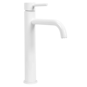 Baterie Lavoar Inalta REA LUNGO WHITE HIGH Montaj Pe Blat, Capat Fix, Inaltime 28 Cm, Finisaj Alb