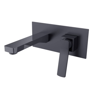Baterie lavoar PRO NEGRO,montaj incastrat in perete, finisaj Negru Mat , design minimalist