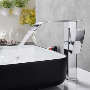 Baterie Lavoar PRO QUADRO, Montaj Pe Blat, Inaltime 28 cm, Cascada, Finisaj Crom - Img 5