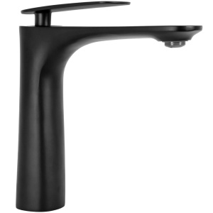 Baterie Lavoar REA BERG BLACK LOW, Montaj Pe Blat, Capat Fix, Monocomanda, Inaltime 16 Cm, Negru - Img 3