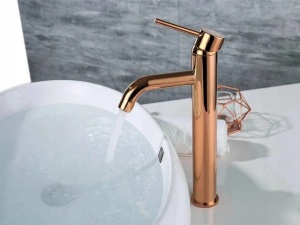 Baterie lavoar REA ERA LUNGO Copper High, Montaj pe blat, inaltime 28 cm - Img 5