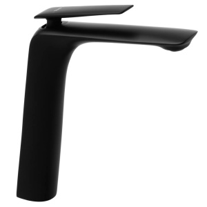 Baterie Lavoar REA JAGER BLACK HIGH, Montaj Pe Blat, Capat Fix, Monocomanda, Inaltime 28.5 Cm, Negru
