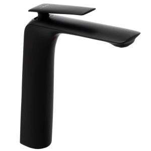 Baterie Lavoar REA JAGER BLACK HIGH, Montaj Pe Blat, Capat Fix, Monocomanda, Inaltime 28.5 Cm, Negru - Img 4