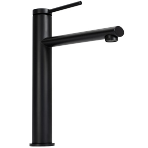 Baterie Lavoar REA OVAL BLACK HIGH, Montaj Pe Blat, Capat Fix, Monocomanda, Inaltime 27 Cm, Culoare Negru, Finisaj Mat - Img 4