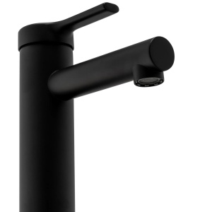 Baterie Lavoar REA PIXEL BLACK LOW, Montaj Pe Blat, Capat Fix, Monocomanda, Inaltime 16.5 Cm, Negru - Img 2