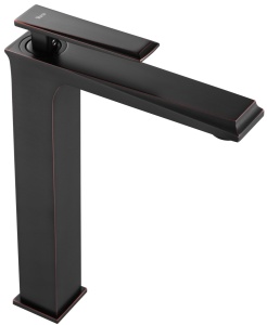 Baterie Lavoar REA ROMANO OLD BLACK HIGH, Montaj Pe Blat, Capat Fix, Inaltime 27 Cm, Finisaj Negru Mat