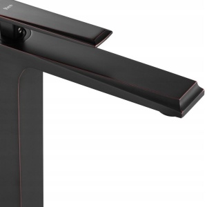 Baterie Lavoar REA ROMANO OLD BLACK LOW , Montaj Pe Blat, Capat Fix, Inaltime 16 Cm, Finisaj Negru Mat - Img 3