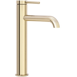 Baterie Lavoar REA SPOT GOLD HIGH, Montaj Pe Blat, Capat Fix, Monocomanda, Inaltime 28 Cm, Auriu - Img 1
