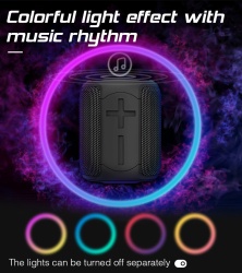 Boxa Portabila SeveShop E10, Rezistenta la Apa IPX67, Conectivitate Bluetooth 5.0, Sunet Clar si Puternic, Design Compact si Portabil, Autonomie Extinsa, Ideala pentru Activitati in Aer Liber, Petreceri, Relaxare Acasa sau la Piscina, Negru Electric - Img 5