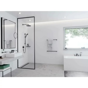 Brat de dus Hansgrohe 389 mm negru mat - Img 3