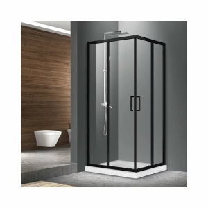 Cabina de dus 90x90 cu usi glisante Mediterraneo Hector, Negru mat