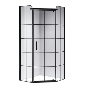 Cabina de dus BS06C Pentagonala , Design Modern 100x100cm, Culoare Negru
