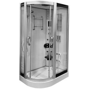 Cabina de dus cu hidromasaj MO-09914 cu sauna inclusa, Dispunere pe Stanga , 120X85 cm, Alb - Img 2
