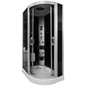 Cabina de dus cu hidromasaj MO-09914, Dispunere pe Dreapta, 120X85 cm, Negru - Img 3