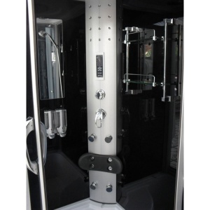 Cabina de dus cu sauna si hidromasaj montaj dreapta alba cu rame cromate 120 x 85 x 225 cm - Img 4