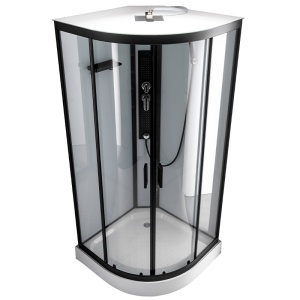 Cabina de dus de colt Clara 02B, Cu Hidromasaj, Dimensiune 90x90 cm - Img 5