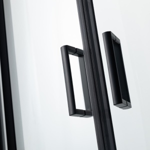 Cabina de dus din sticla securizata 5mm cu rame negre si cadita alba inclusa montaj stanga 115 x 85 cm - Img 5