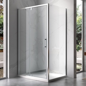Cabina de dus dreptunghiulara rame cromate si sticla securizata KZ06D 120 x 80 cm - Img 3