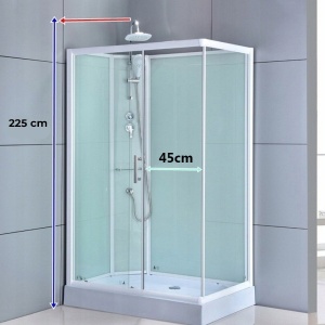 Cabina de dus dreptunghiulara WSH307L , Dimensiune 120x80 cm Cu cadita de dus inclusa, Varianta Stanga - Img 3
