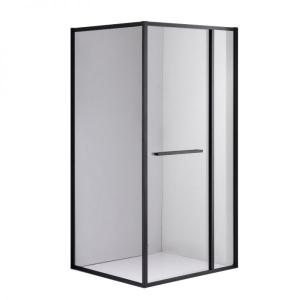 Cabina de dus Kira Dreptunghiulara 100x80cm, Design Modern, Culoare Negru