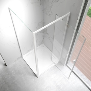 Cabina de dus KZ04C, Patrata, Dimensiune 90x90cm, Design Modern, Culoare Alb - Img 5