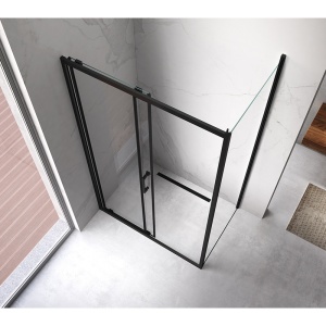 Cabina de dus KZ103B Dreptunghiulara 110x80cm Negru + Cadita de dus , Culoarea Alb - Img 5