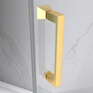 Cabina de dus KZ12D Dreptunghiulara , Design Modern 120x80cm , Culoare Auriu - Img 5
