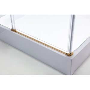 Cabina de dus KZ1390A Patrata, Design Modern 80x80cm, Culoare Auriu - Img 5