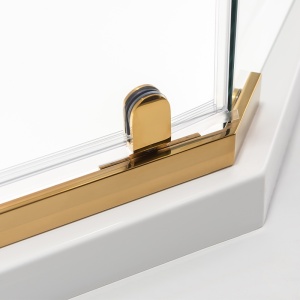 Cabina de dus KZ91B Pentagonala, Design Modern 90x90cm, Culoare Auriu - Img 5
