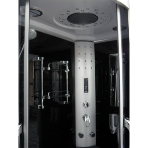 Cabina de dus MO-09912 cu Hidromasaj si sauna 120x85cm, Design Modern, Stanga, Culoare Crom/Alb - Img 8