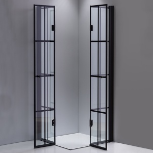 Cabina de dus Patrata BS08B , Design Modern 90x90cm, Culoare Negru - Img 6
