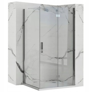 Cabina de dus patrata cu Usa Pliabila Rea Molier 100x90, Crom