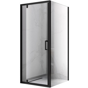 Cabina de dus patrata din sticla securizata cu rame negre KZ04A 70 x 70 cm