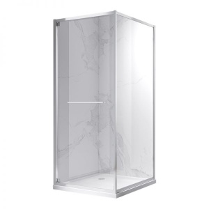 Cabina de dus Patrata KZ16B, Dimensiune 90x90cm, Usi glisante, Culoare Crom