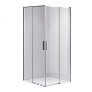 Cabina de dus Patrata Super Slim Nova, Dimensiune 80x80cm, Culoare Crom